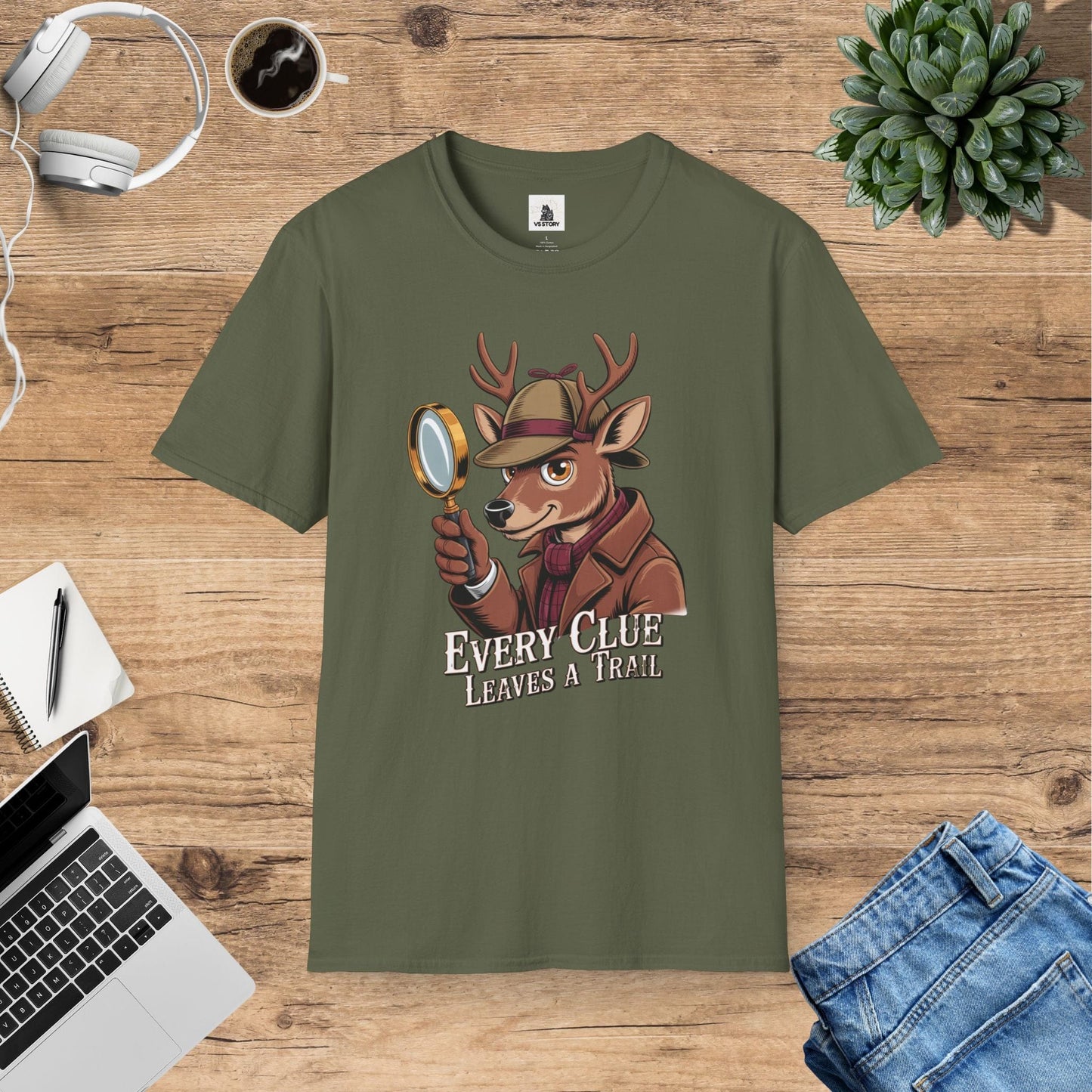 Detective Hooves Deer - Every Clue Leaves A Trail T-Shirt