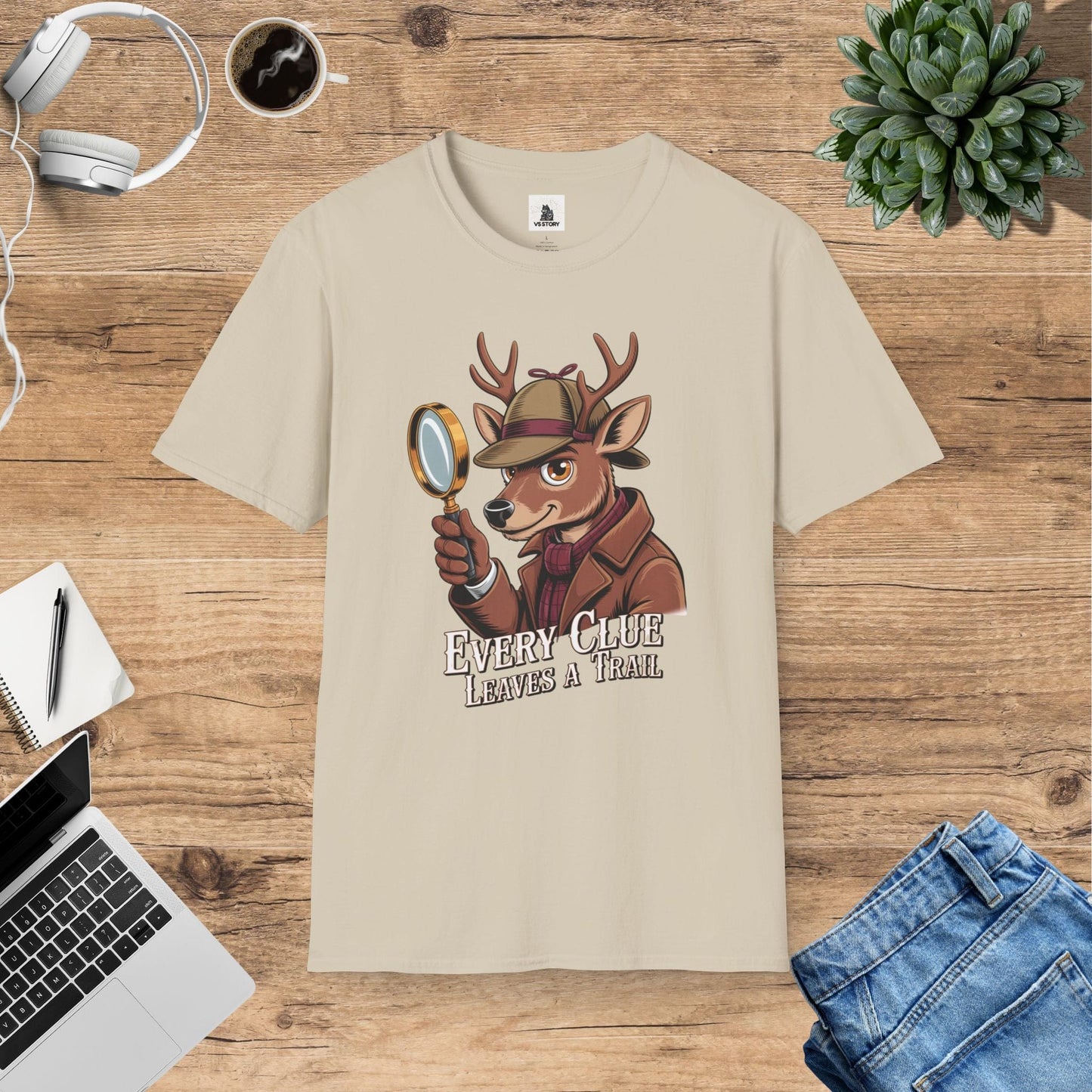 Detective Hooves Deer - Every Clue Leaves A Trail T-Shirt