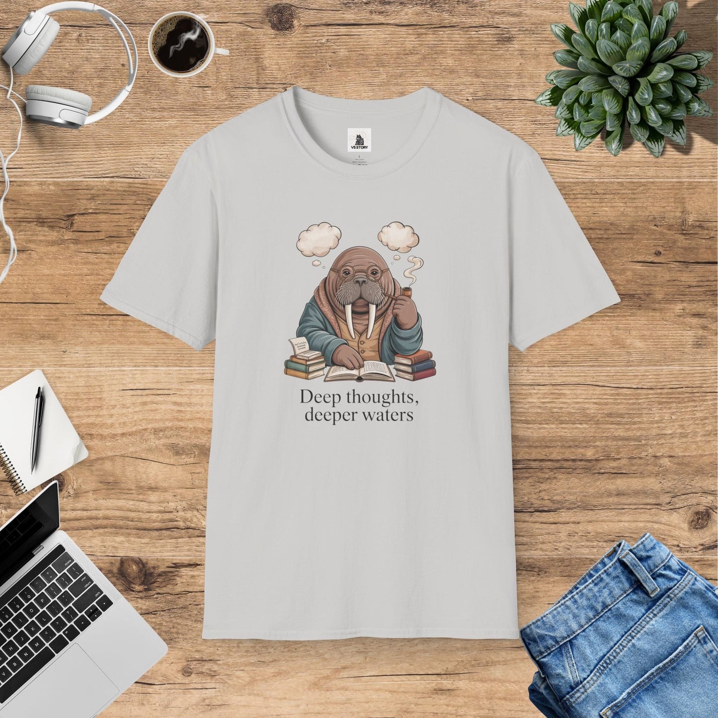 Theodore The Walrus Philosopher - Deep Thoughts, Deeper Waters T-Shirt