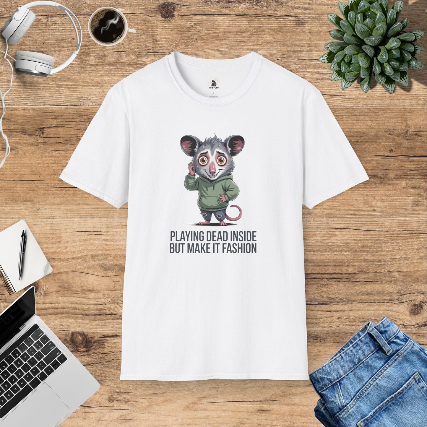 Pepper The Anxious Possum - Playing Dead Inside T-Shirt