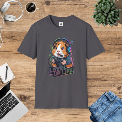 Gordon The Gaming Guinea Pig  - Level Up Life T-Shirt