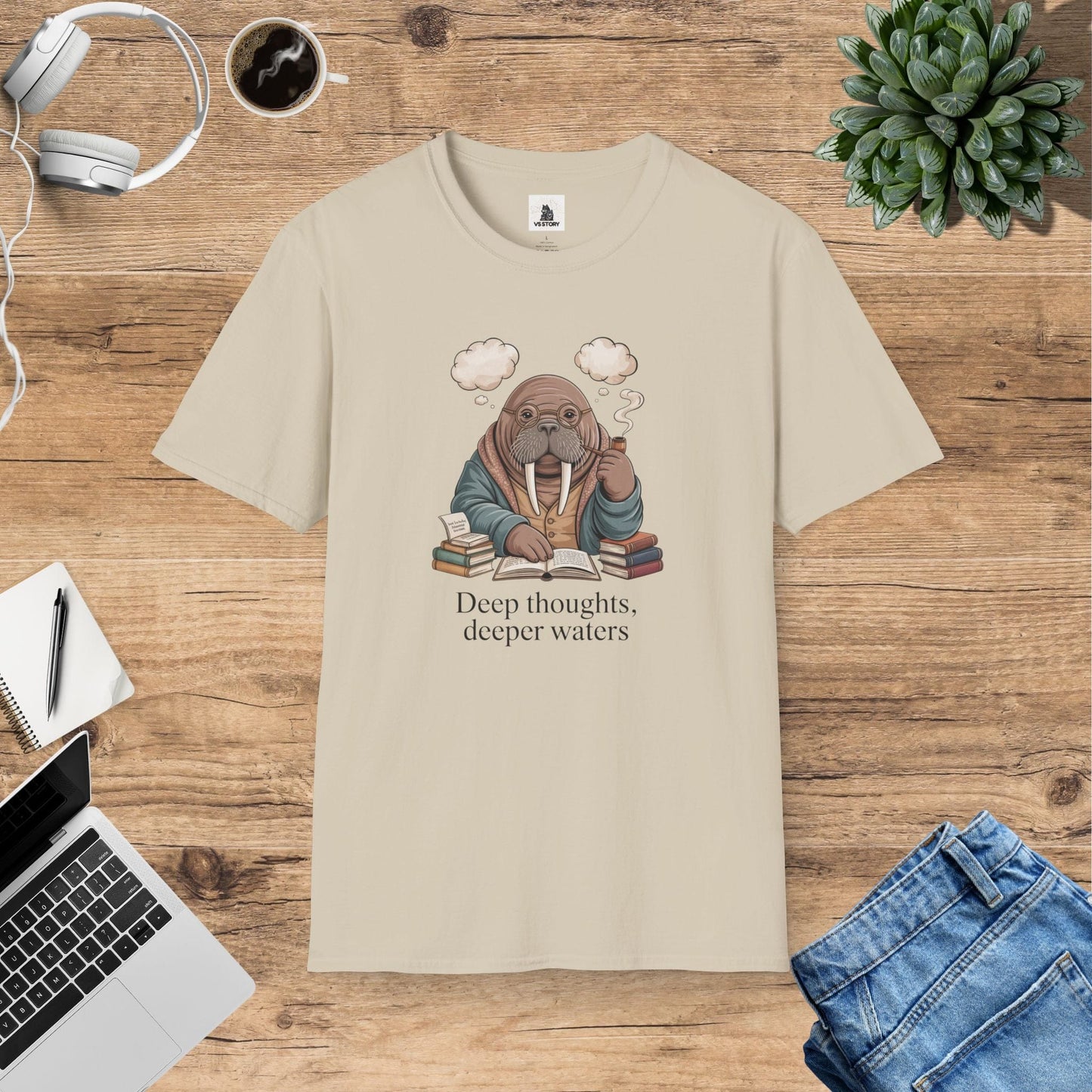 Theodore The Walrus Philosopher - Deep Thoughts, Deeper Waters T-Shirt
