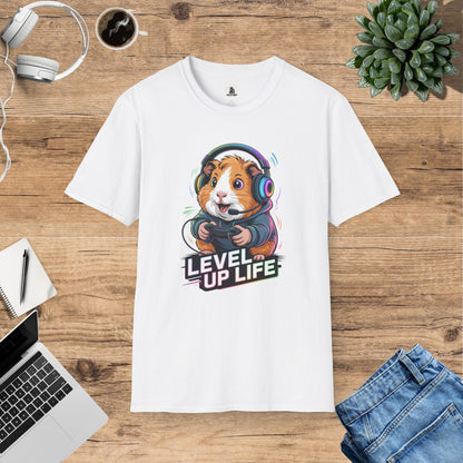 Gordon The Gaming Guinea Pig  - Level Up Life T-Shirt