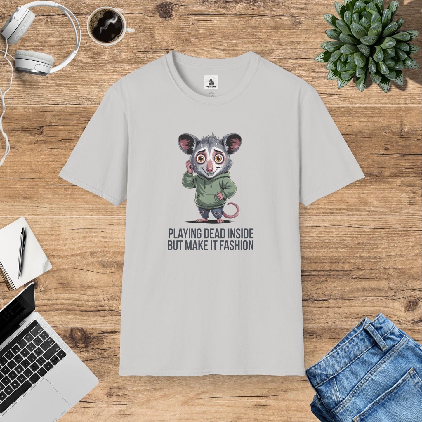 Pepper The Anxious Possum - Playing Dead Inside T-Shirt