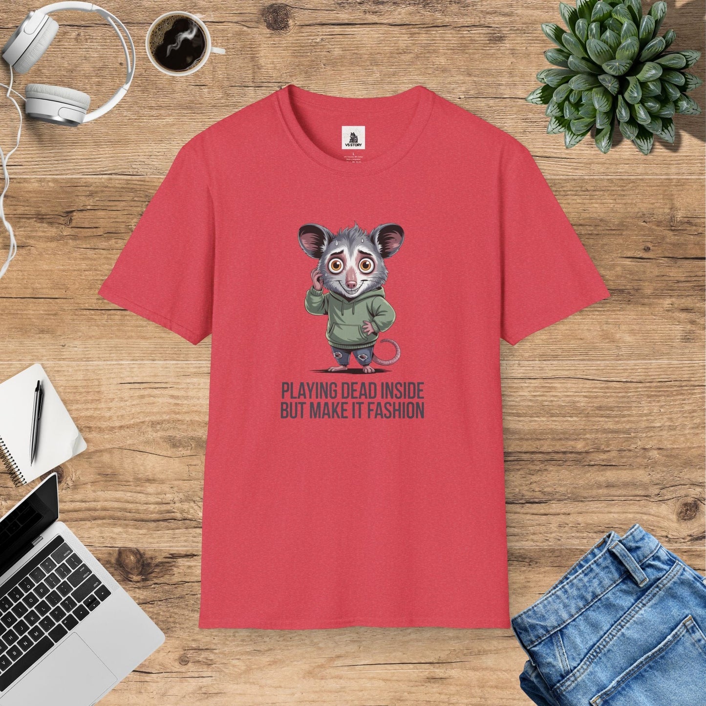 Pepper The Anxious Possum - Playing Dead Inside T-Shirt