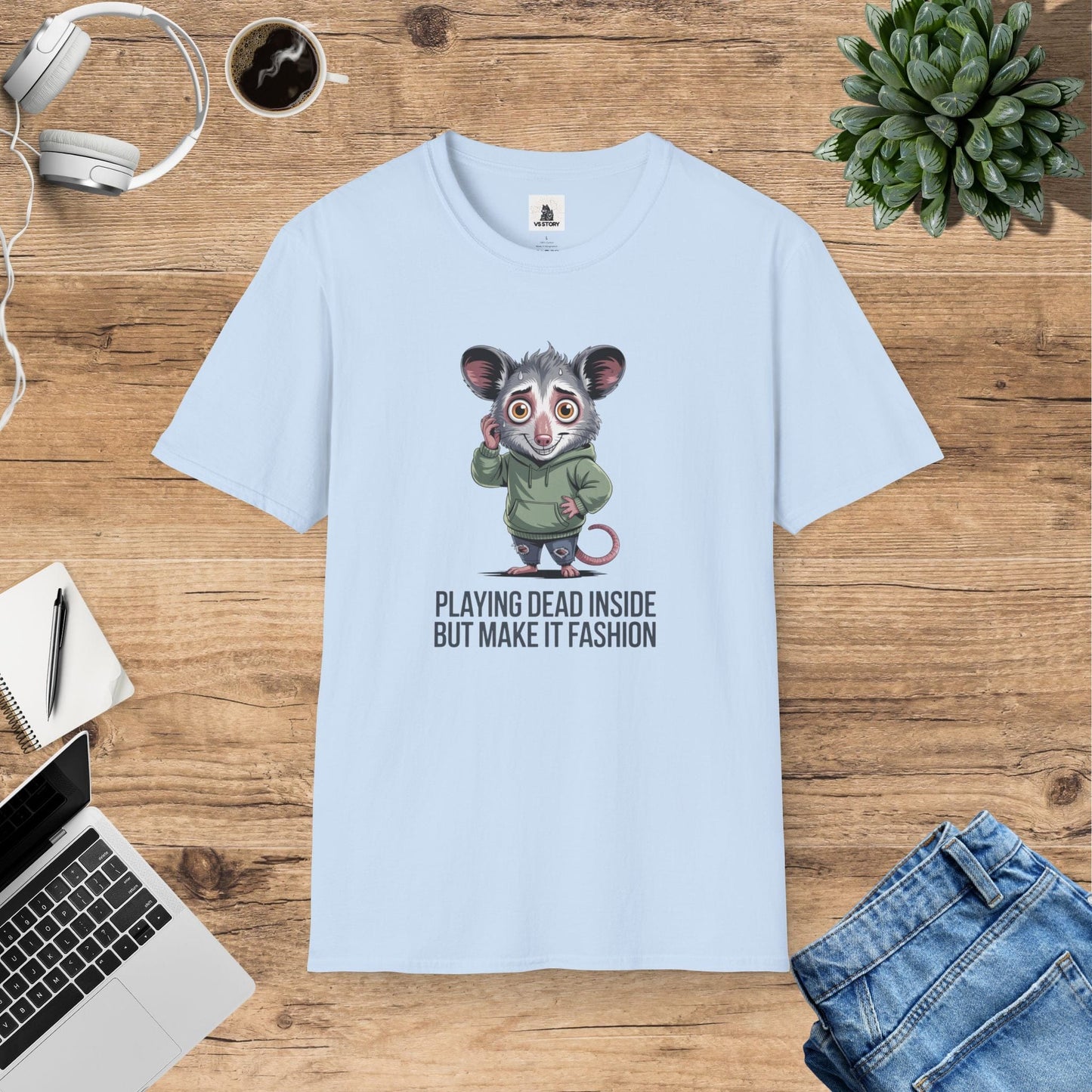 Pepper The Anxious Possum - Playing Dead Inside T-Shirt