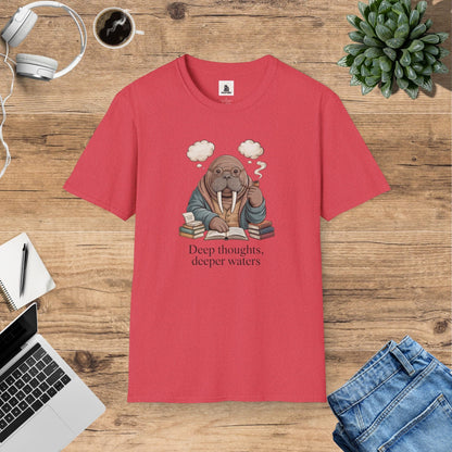 Theodore The Walrus Philosopher - Deep Thoughts, Deeper Waters T-Shirt