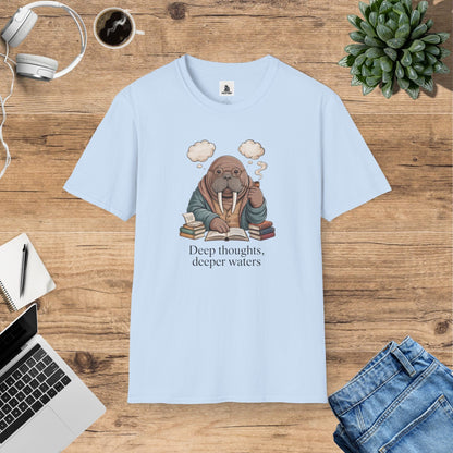 Theodore The Walrus Philosopher - Deep Thoughts, Deeper Waters T-Shirt